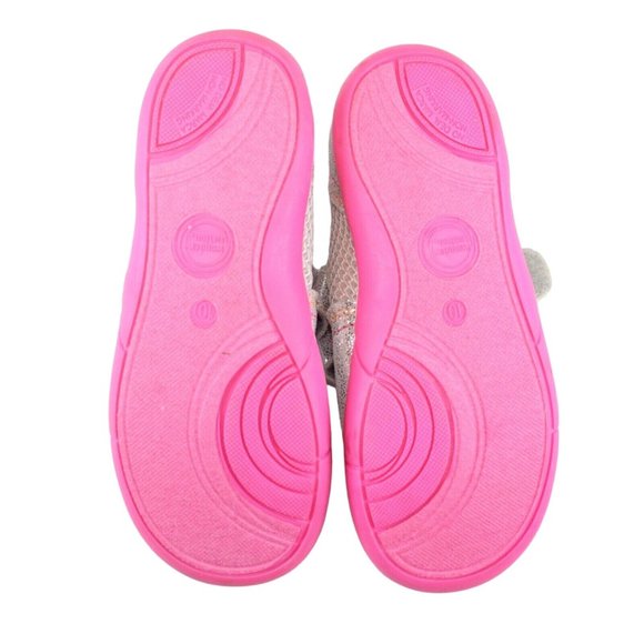 Wonder Nation Toddler 10 Silver Sparkly Hook Eye Closure Slide On Tennis Shoes - Picture 7 of 7